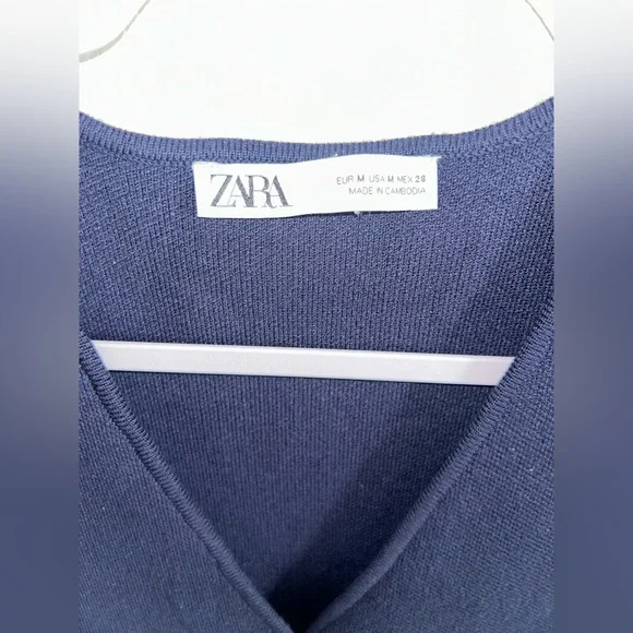 ZARA Gold Button Knitted Vest Top - Picture 5 of 7